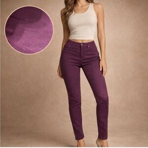 HDE Purple Skinny Jeans Size Small High Rise Stretch Denim